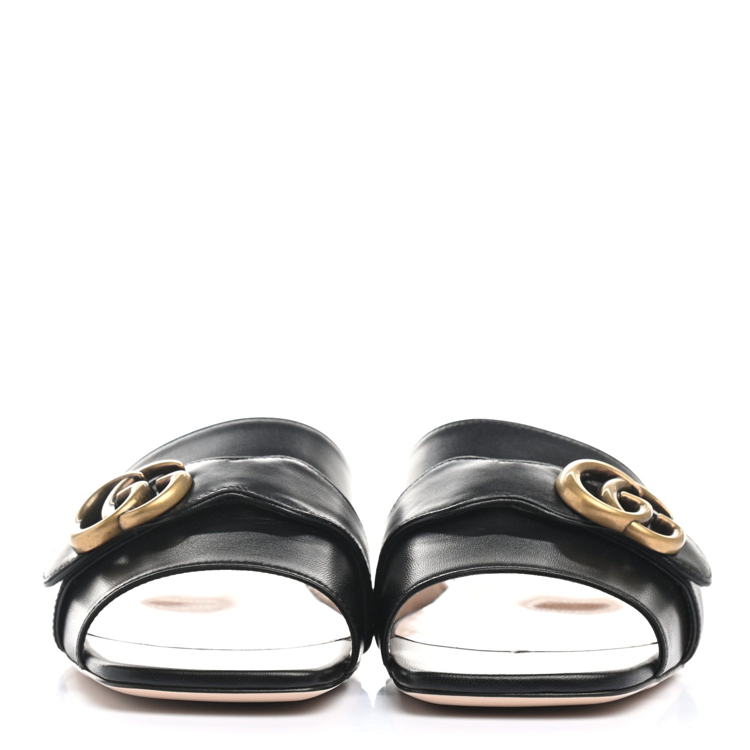Gucci Malaga Kid GG Marmont Flat Slide Sandals 39 Black 2 of 9