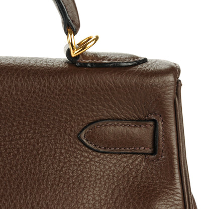 Hermes Taurillon Clemence Kelly Retourne 32 Chocolate 7 of 26