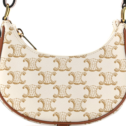 Celine Canvas Calfskin Mini Ava Triomphe Shoulder Bag White 10 of 14