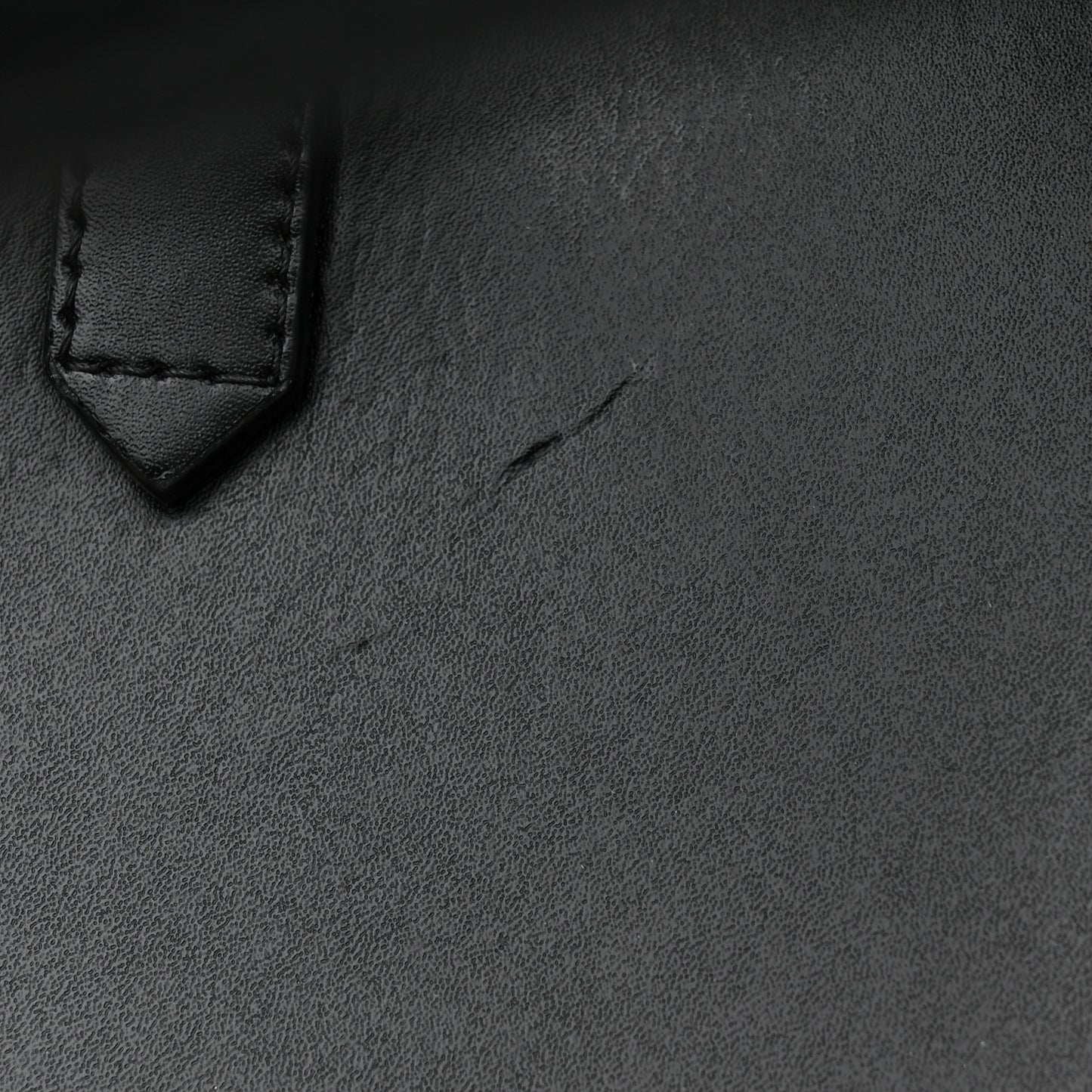 Calfskin Logo Debossed Tote Black