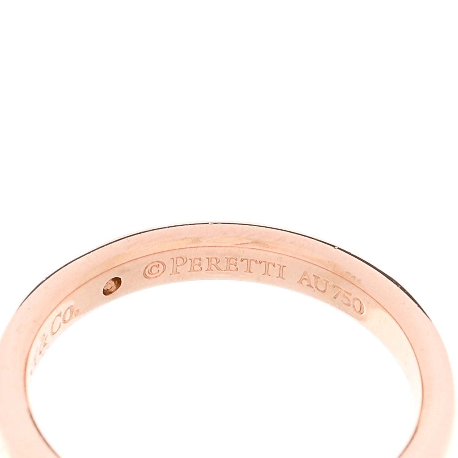 Tiffany 18K Rose Gold Diamond Elsa Peretti Band Ring 50 5.5 5 of 5