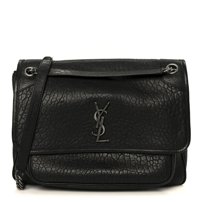 Saint Laurent Grained Lambskin Monogram Large Niki Chain Satchel Black 1 of 11