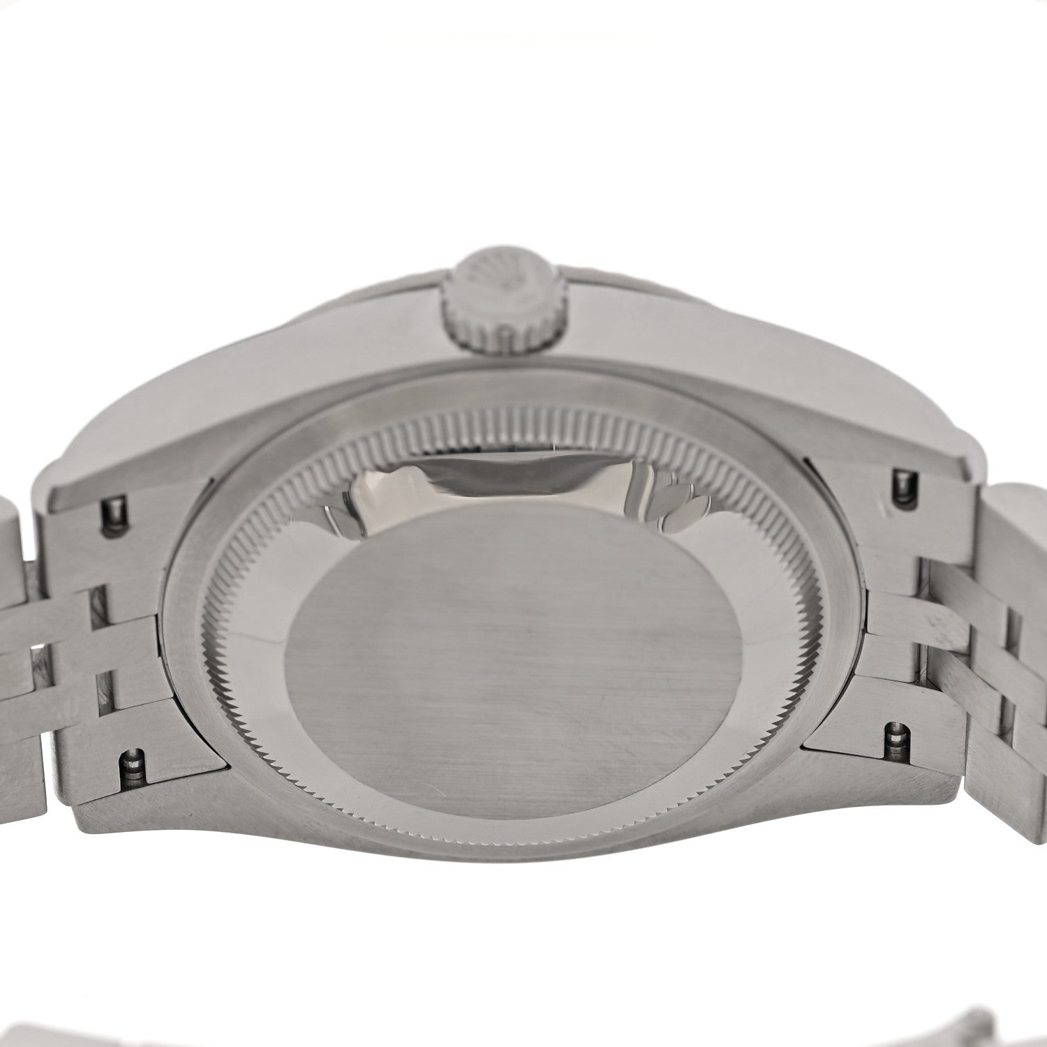 Rolex Stainless Steel 18K White Gold 36mm Oyster Perpetual Datejust Watch Olive Green Palm 126234 4 of 5