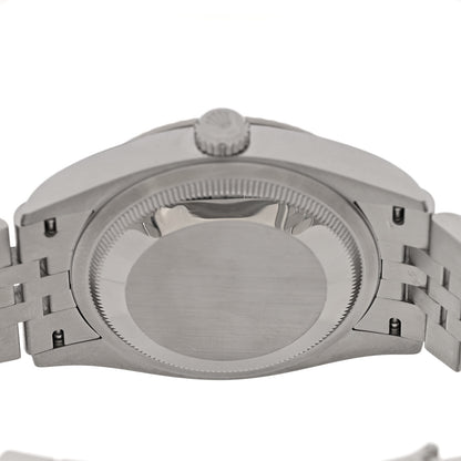 Rolex Stainless Steel 18K White Gold 36mm Oyster Perpetual Datejust Watch Olive Green Palm 126234 4 of 5