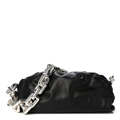 Bottega Veneta Calfskin The Pouch Chain Black 1 of 8