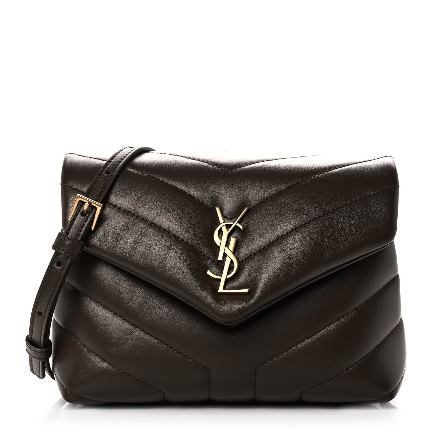 Calfskin Y Quilted Monogram Toy Loulou Crossbody Bag Soil Brown