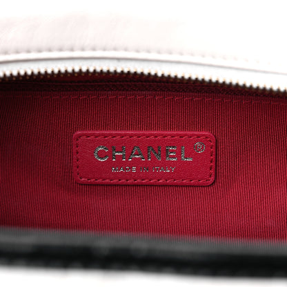 Chanel Aged Calfskin Quilted Medium Gabrielle Hobo Black White 6 of 10