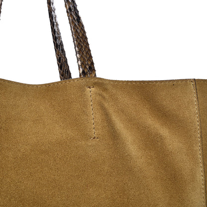 Celine Python Suede Vertical Bi-Cabas Khaki 10 of 11
