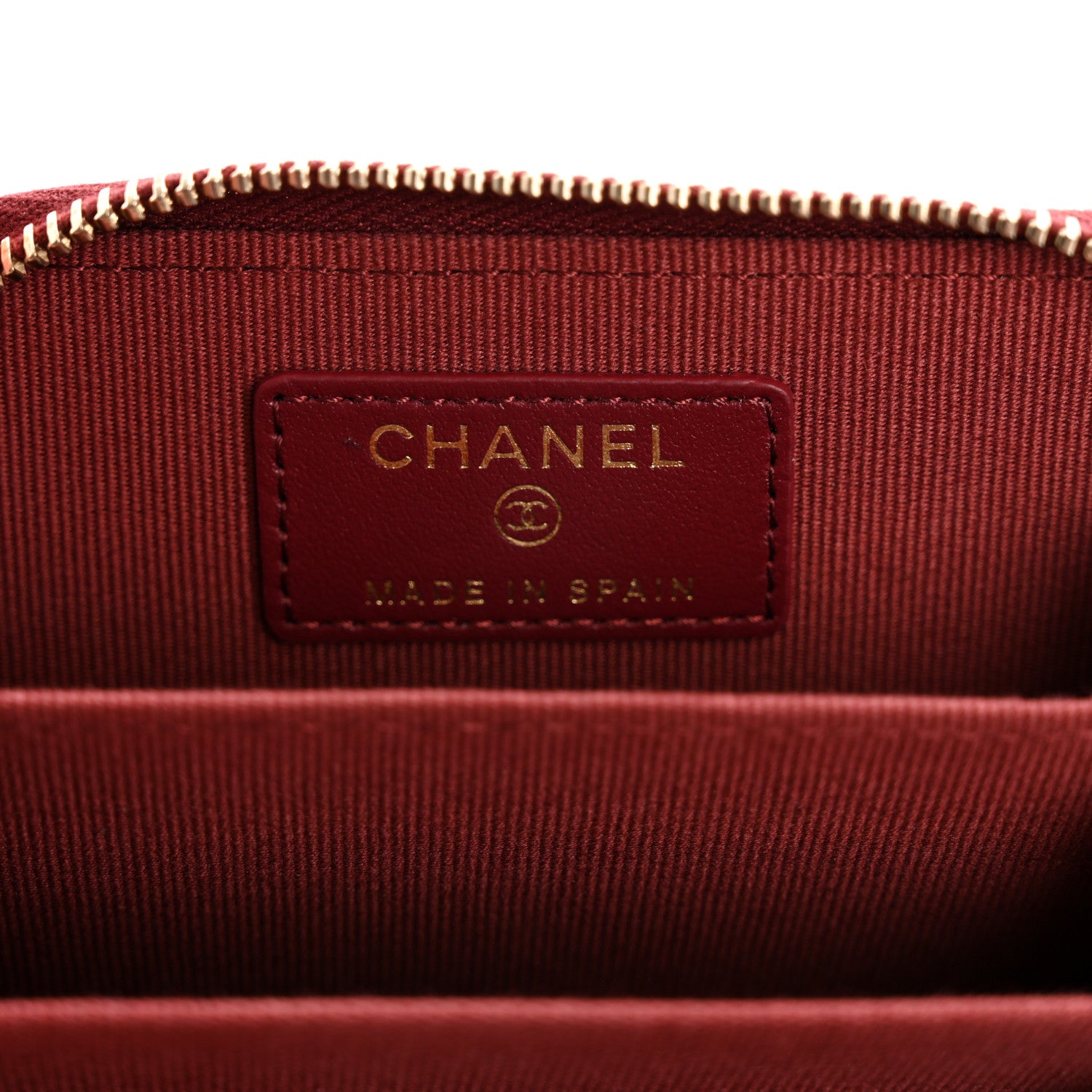 Chanel Caviar Quilted Zip Around Coin Purse Burgundy 6 of 8