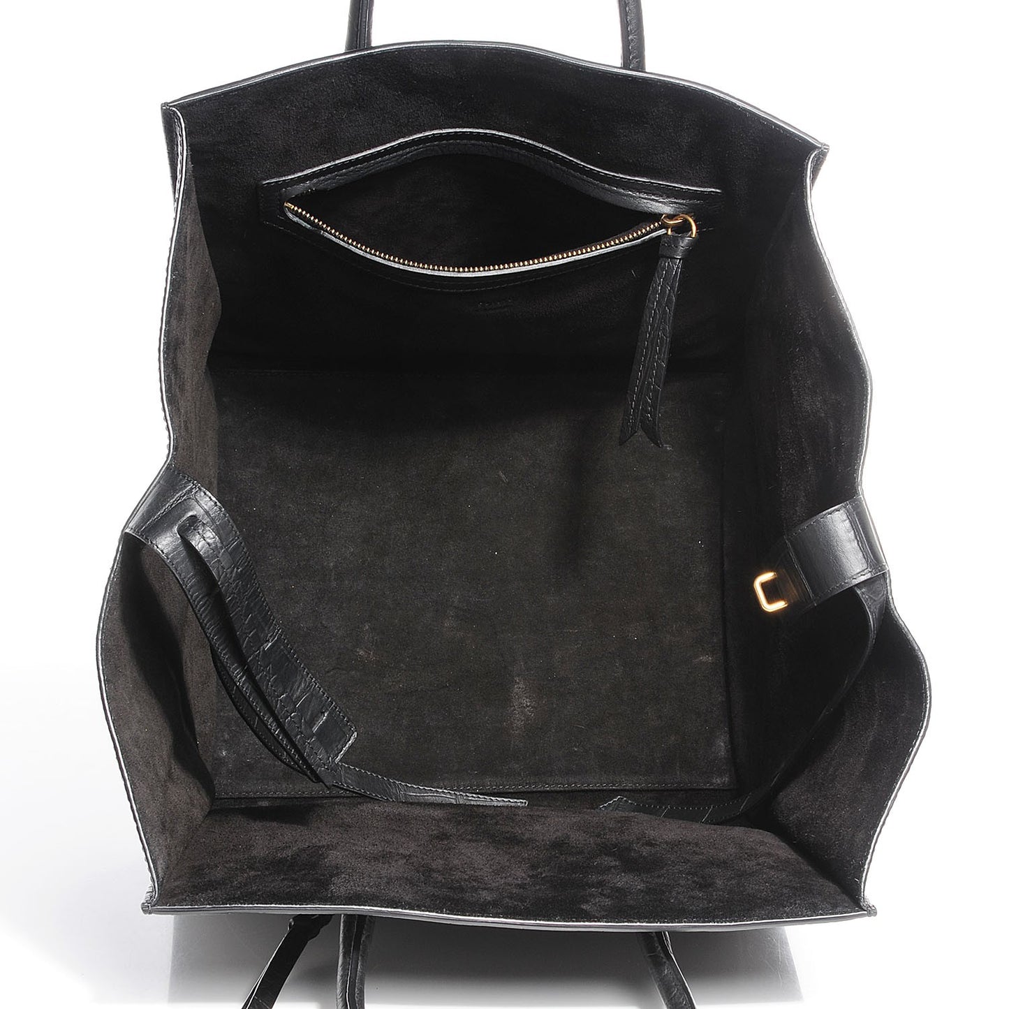 Crocodile Embossed Medium Phantom Luggage Black