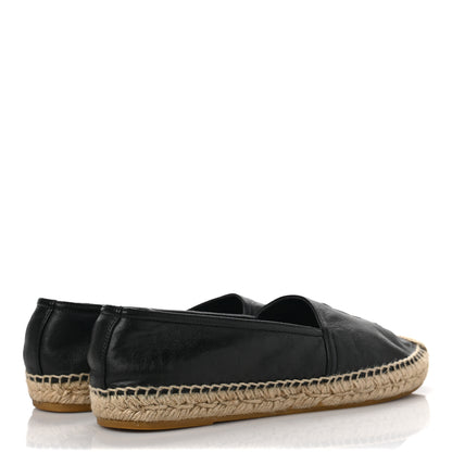 Saint Laurent Lambskin Monogram Espadrilles 37.5 Black 4 of 8