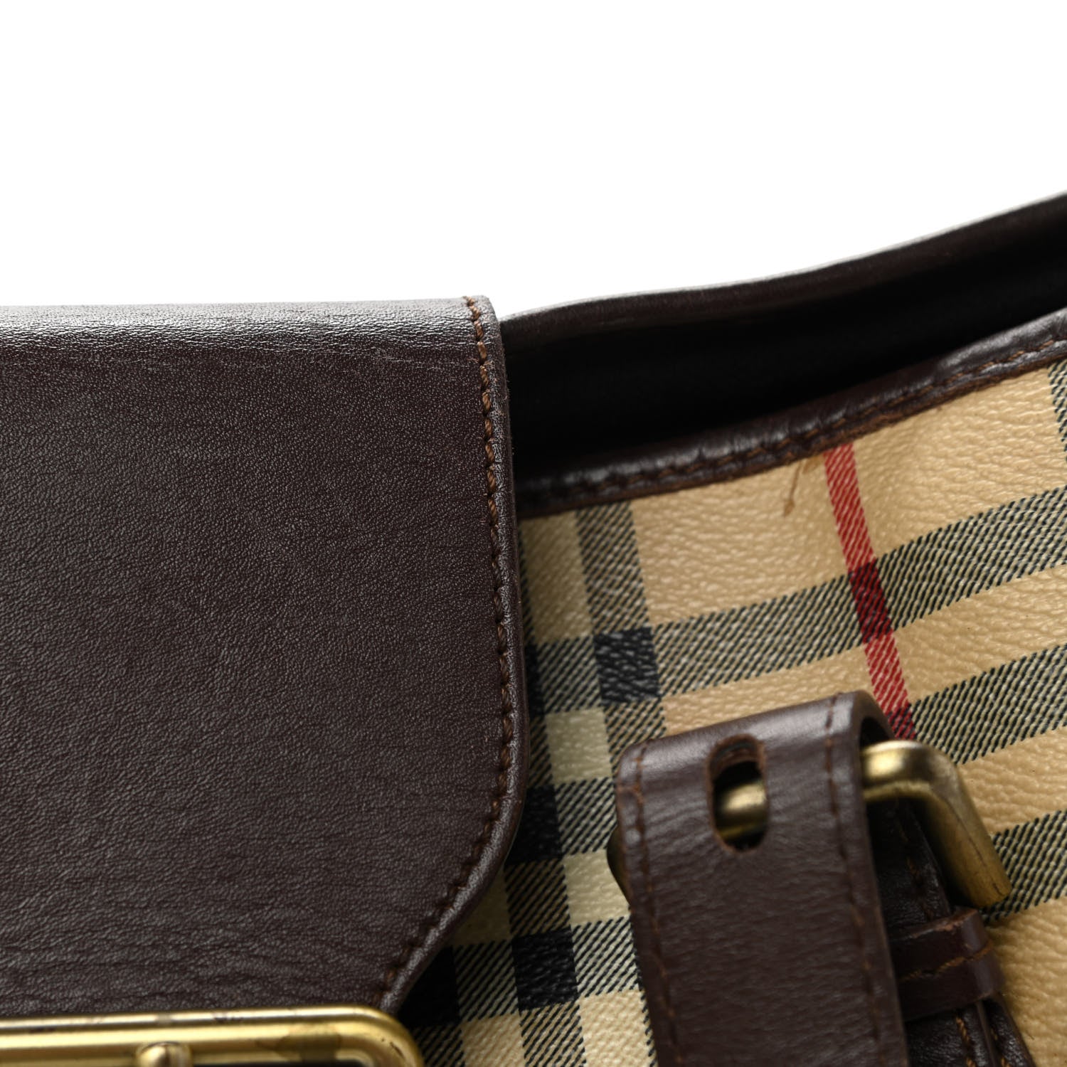 Burberry Haymarket Check Buckle Satchel Chocolate 14 of 17