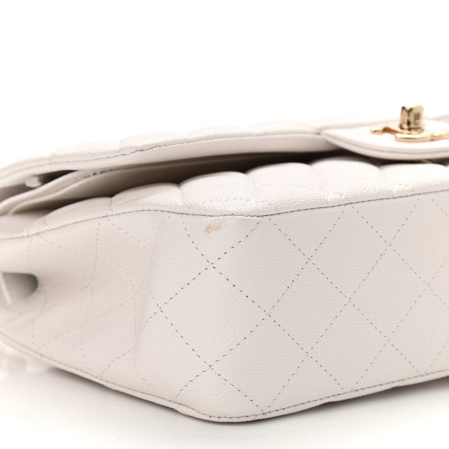 Chanel Caviar Quilted Medium Double Flap White 9 of 11