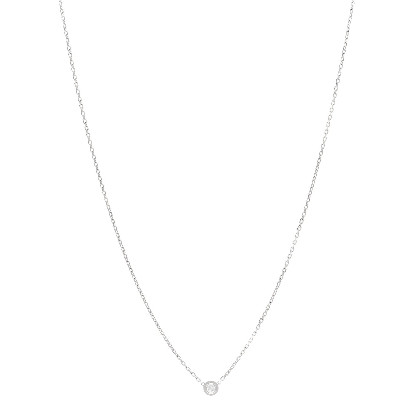18K White Gold Diamond XS D'Amour Pendant Necklace