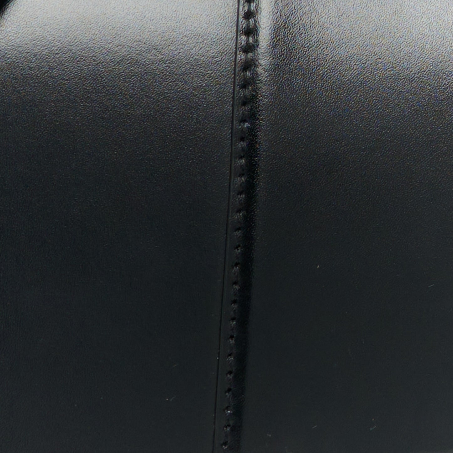Shiny Box Calfskin Hourglass Stretch Top Handle Bag Black