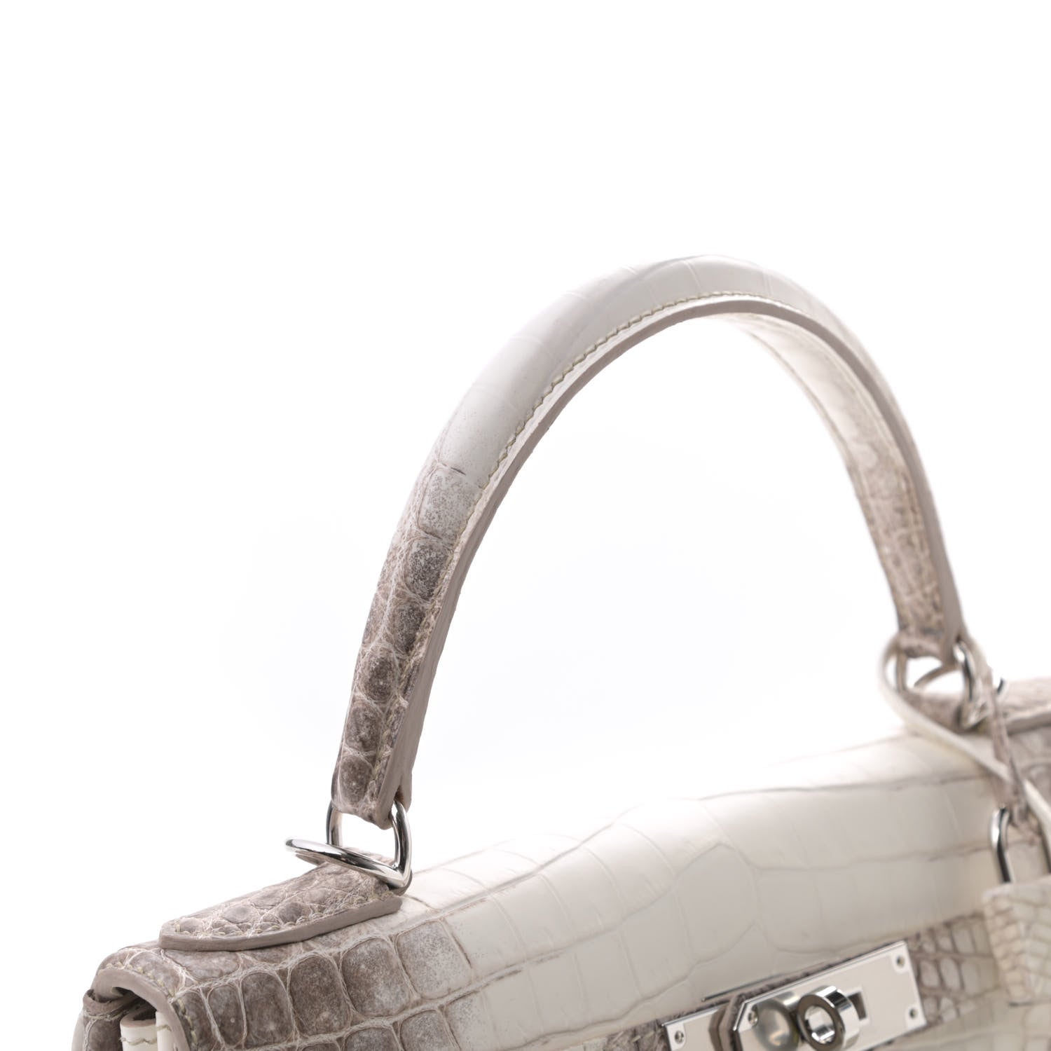 Hermes Matte Niloticus Crocodile Himalaya Kelly Retourne 28 White 22 of 23