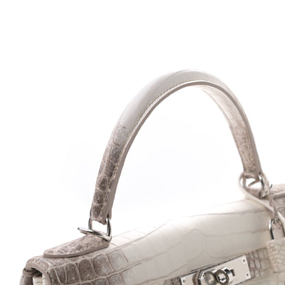 Hermes Matte Niloticus Crocodile Himalaya Kelly Retourne 28 White 22 of 23