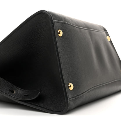 Prada Soft Grain Calfskin Large Tote Bag Black 8 of 12