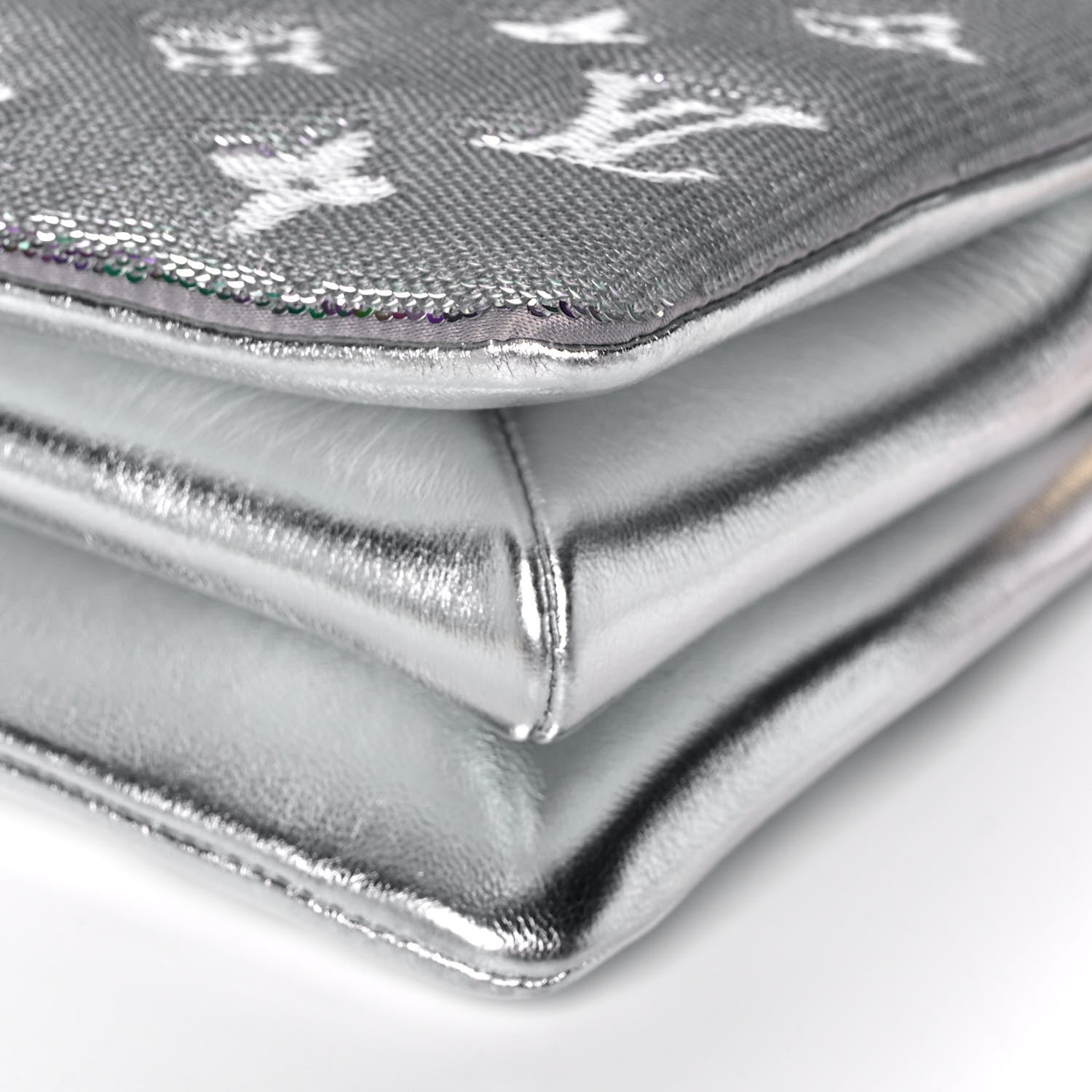 Louis Vuitton Satin Sequin Embroidered Monogram Coussin BB Silver 11 of 12
