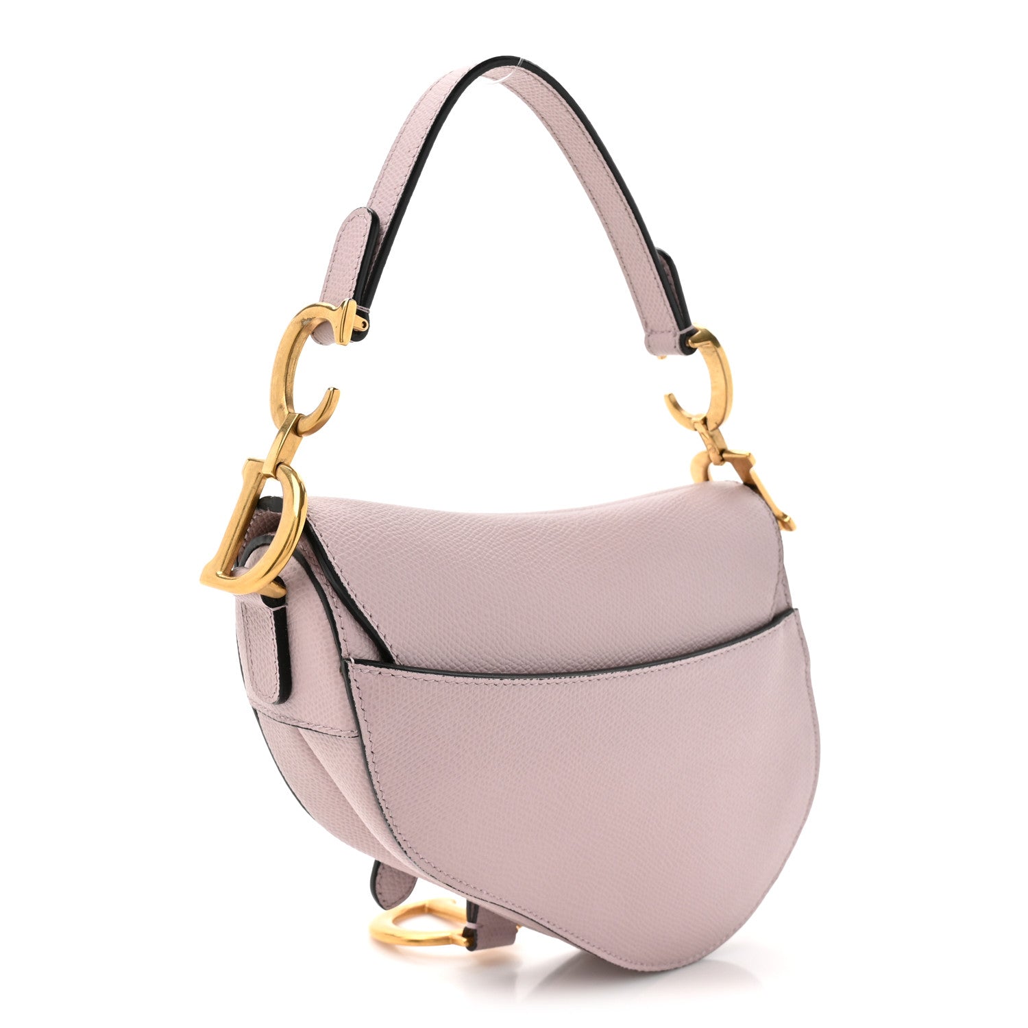 Christian Dior Grained Calfskin Mini Saddle Bag Light Pink 3 of 14