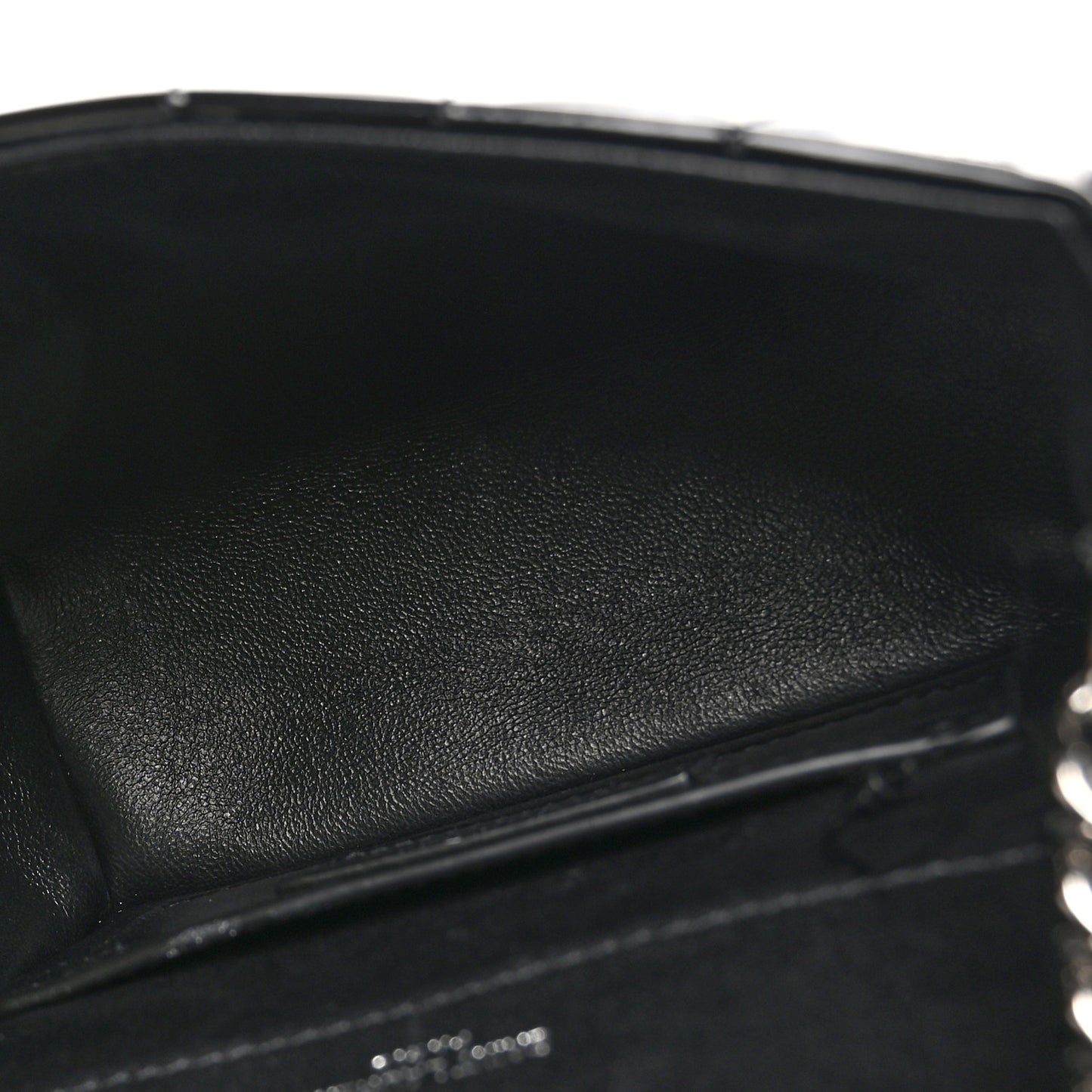 Patent Calfskin Matelasse Monogram Small Vicky Chain Bag Black