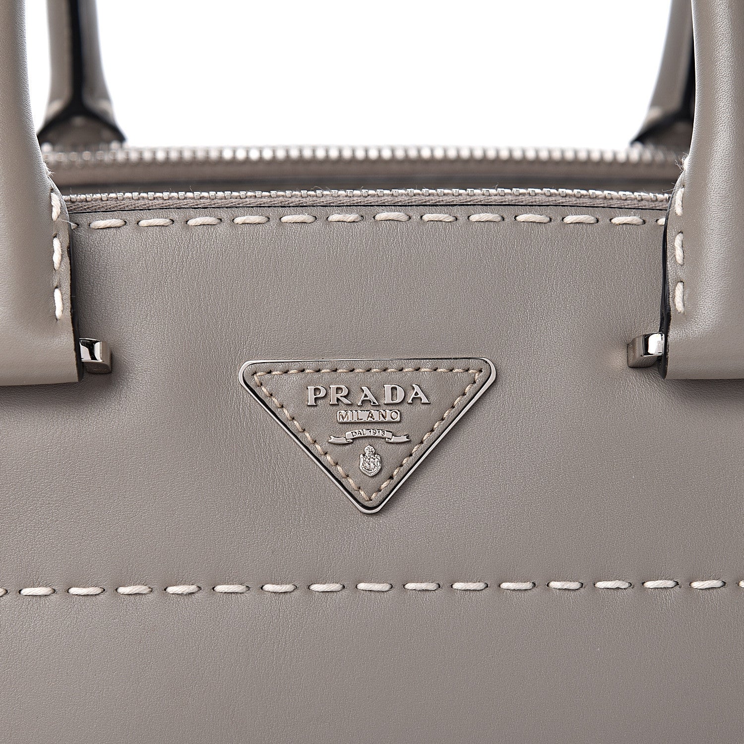 Prada City Calf Small Hand Stitched Galleria Double Zip Tote Calce 14 of 14