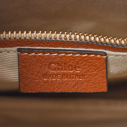 Chloe Calfskin Suede Raffia Medium Pixie Bag Caramel 8 of 14