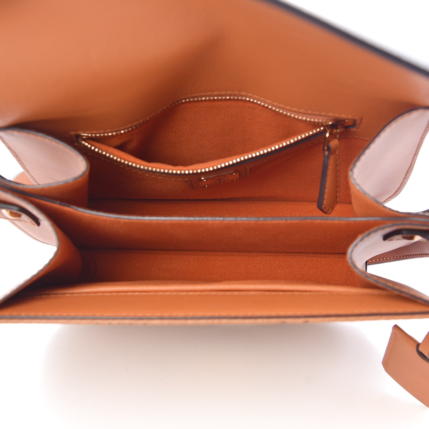 MCM Visetos Calfskin Small Patricia Crossbody Bag Cognac Black 5 of 9