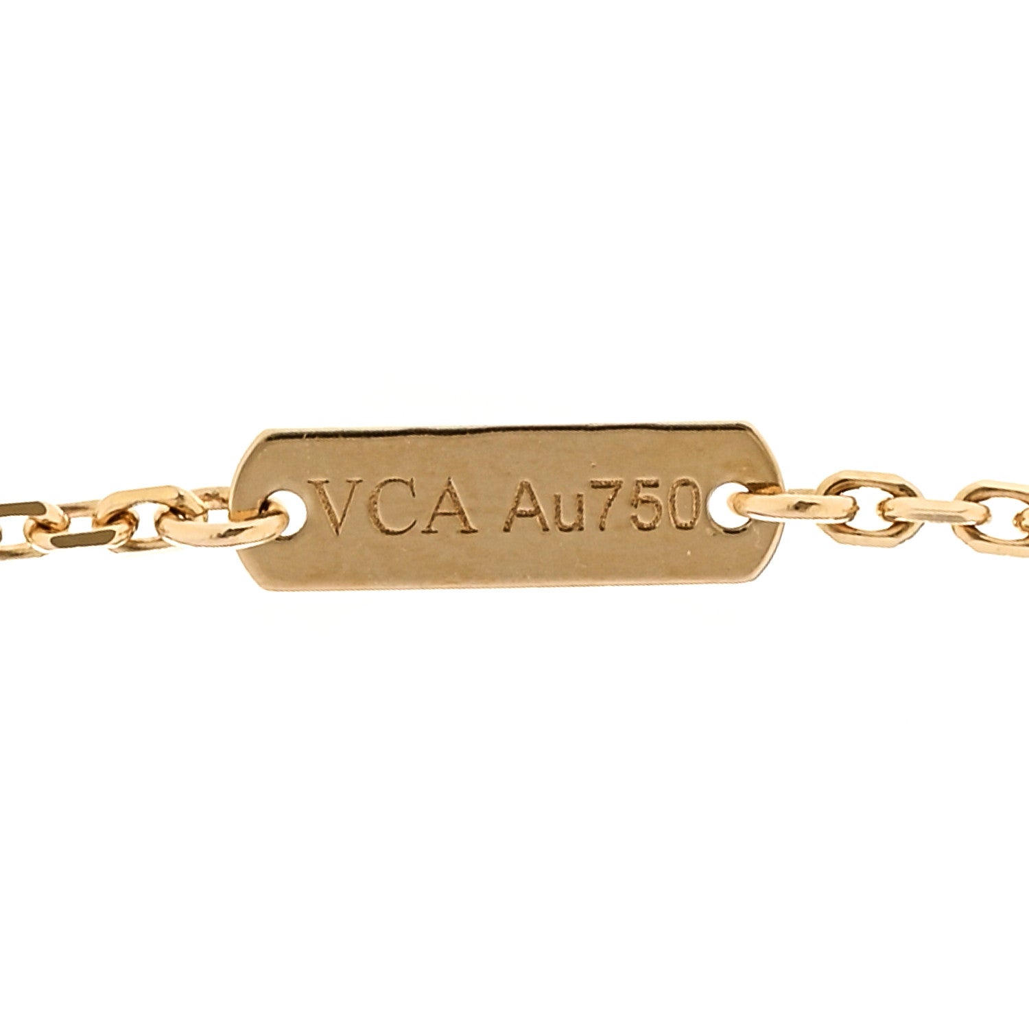 Van Cleef & Arpels 18K Yellow Gold Mother of Pearl Vintage Alhambra Pendant Necklace 6 of 8