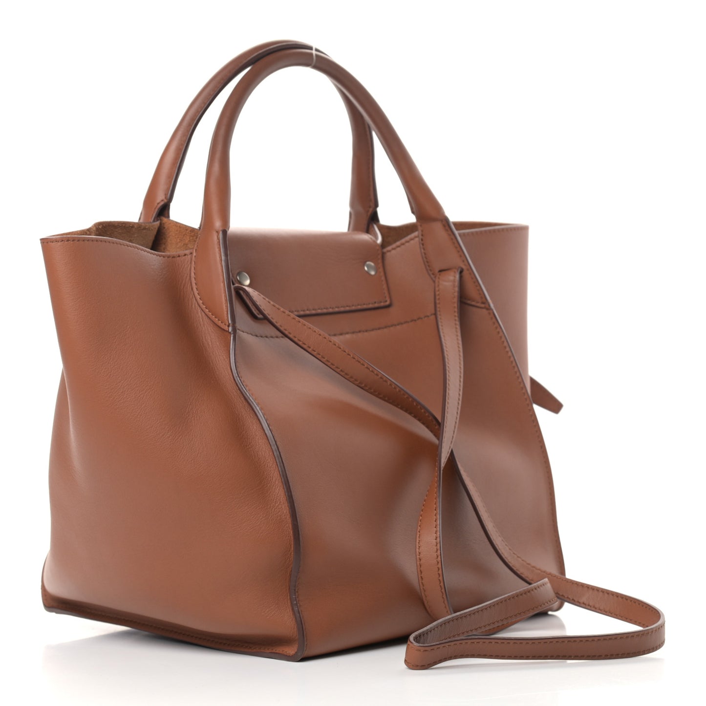 Smooth Calfskin Small Long Strap Big Bag Tan
