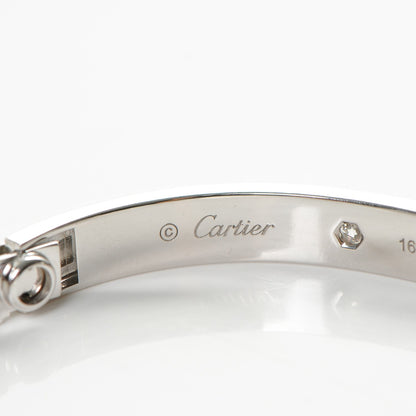 Cartier 18K White Gold 4 Diamond LOVE Bracelet 16 5 of 8