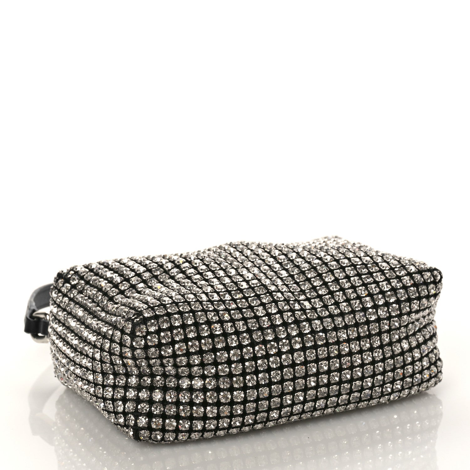 Alexander Wang Mesh Crystal Rhinestone Mini Heiress Pouch Black Silver 4 of 10