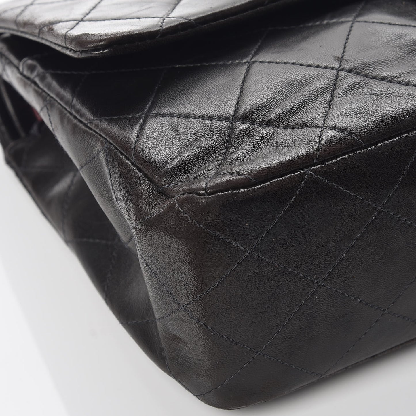 Lambskin Quilted Medium Double Flap Black
