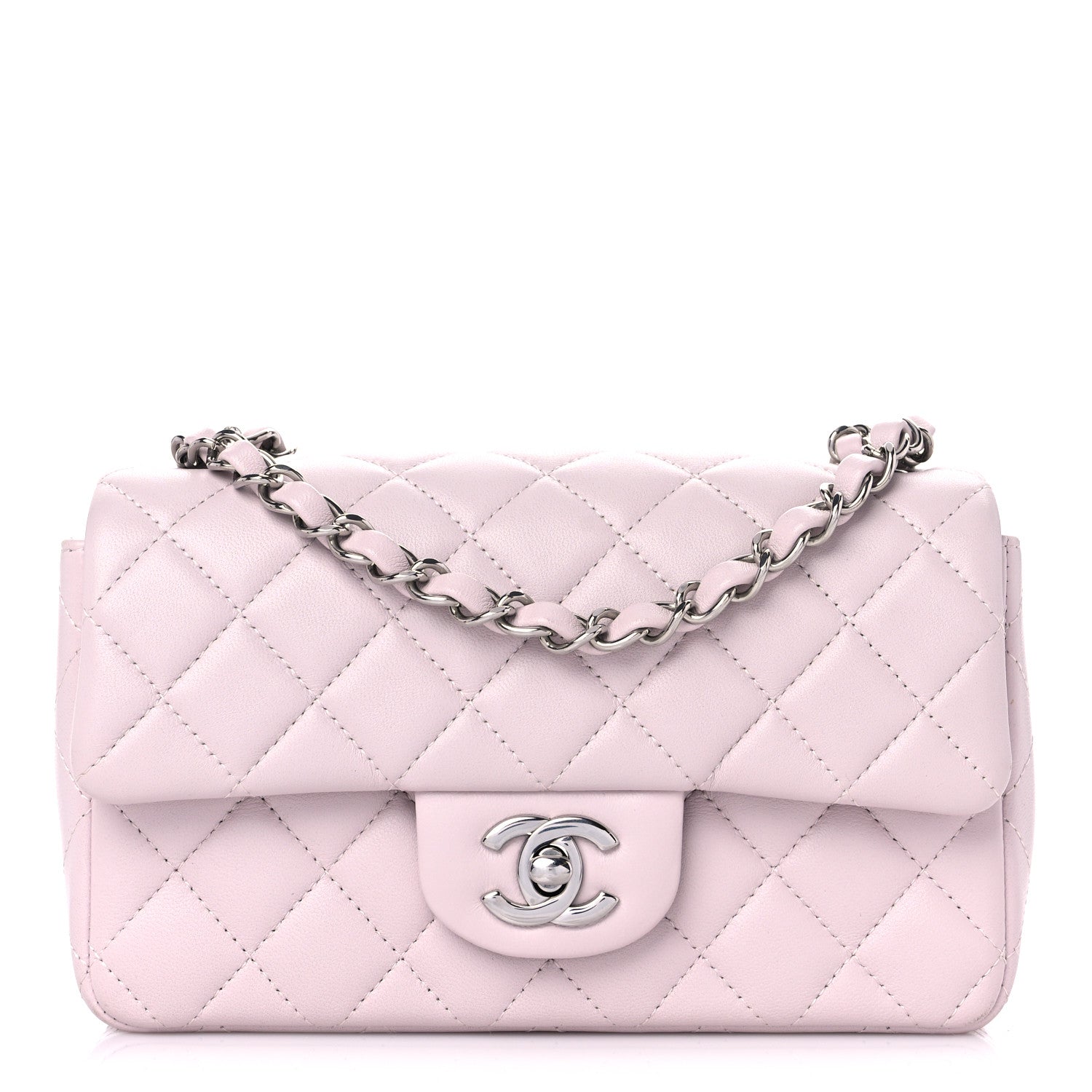 Chanel Lambskin Quilted Mini Rectangular Flap Light Purple 1 of 13