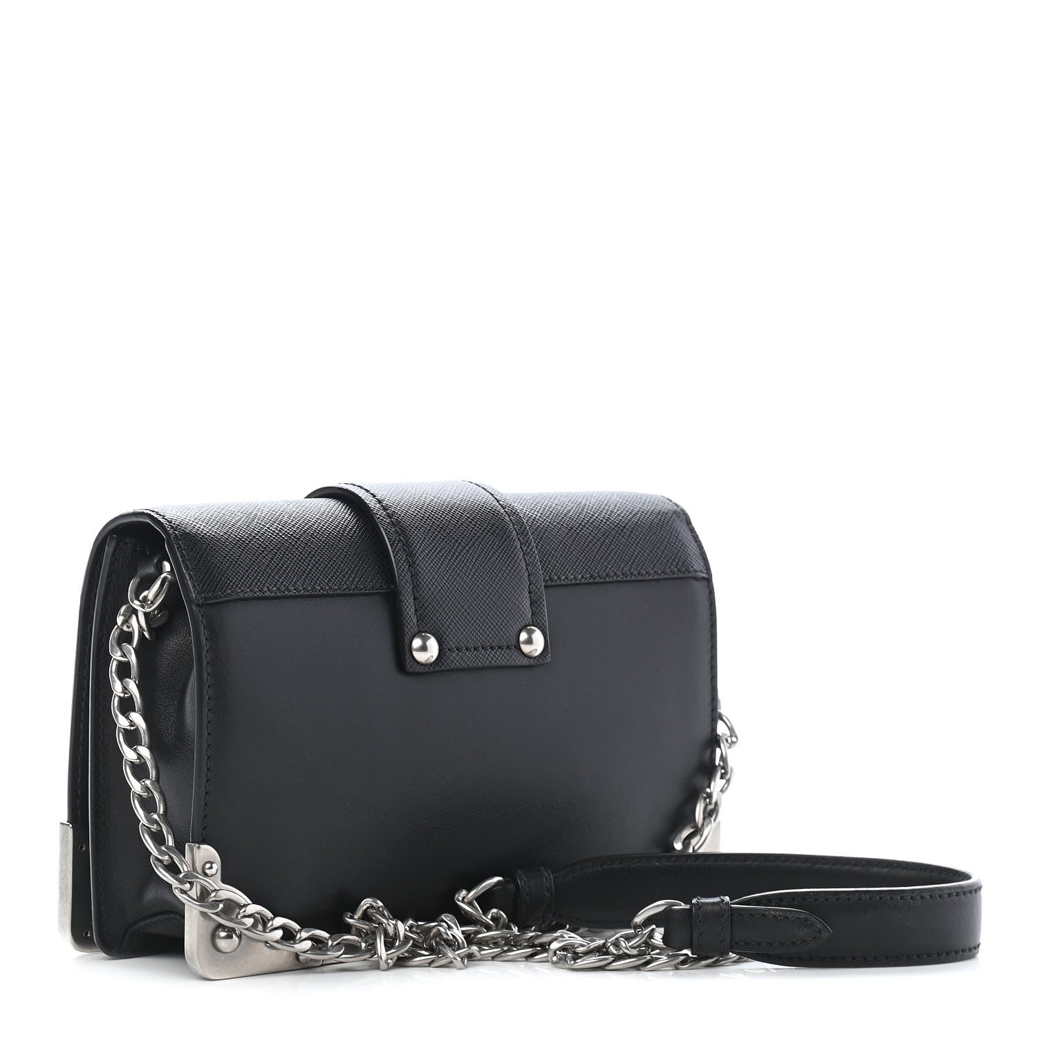 Prada City Calf Saffiano Cahier Astrology Bag Black 2 of 7