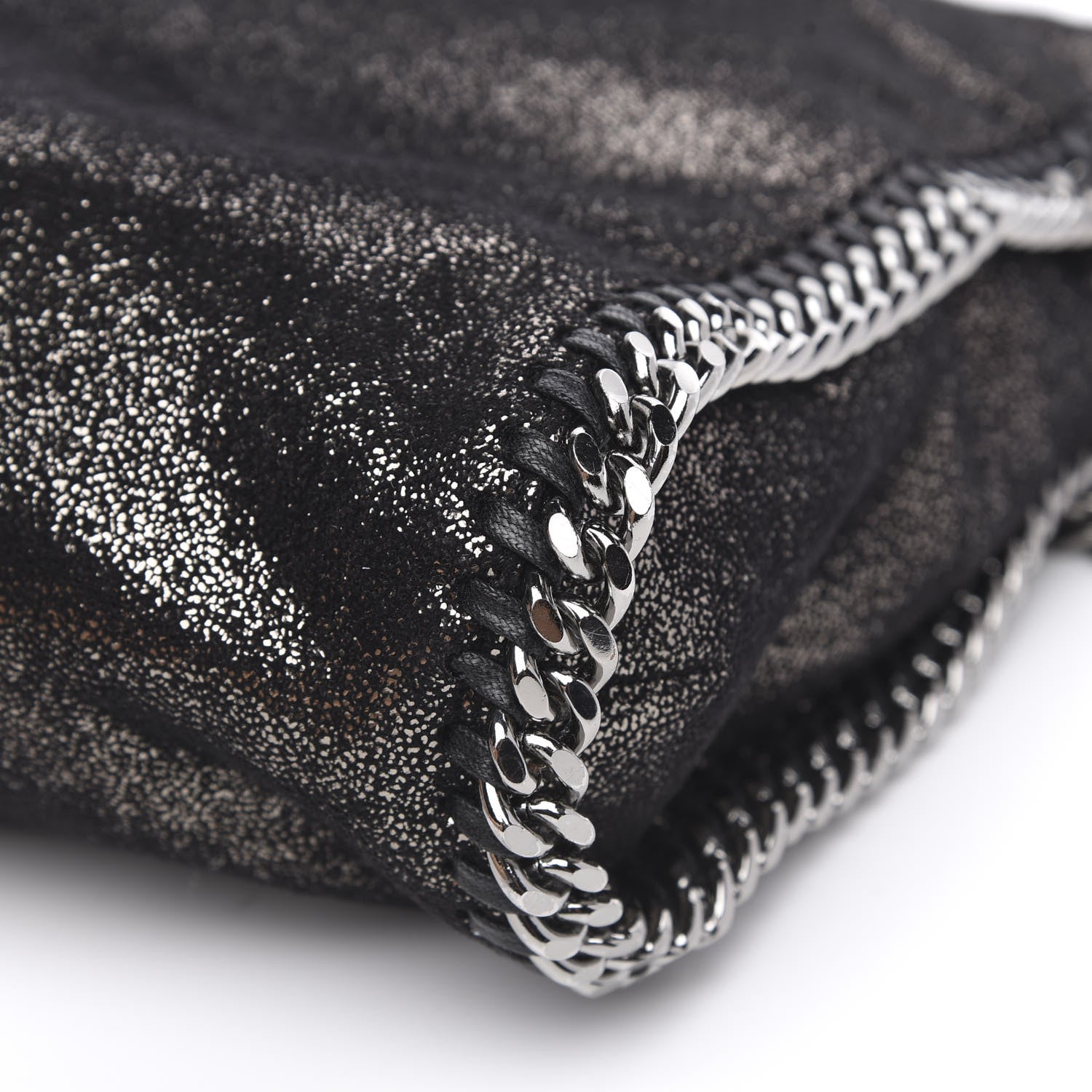 Stella McCartney Chamois Shiny Dotted Falabella Fold Over Tote Ruthenium 9 of 10
