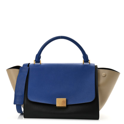 Celine Elephant Calfskin Small Tri-Color Trapeze Indigo 1 of 11