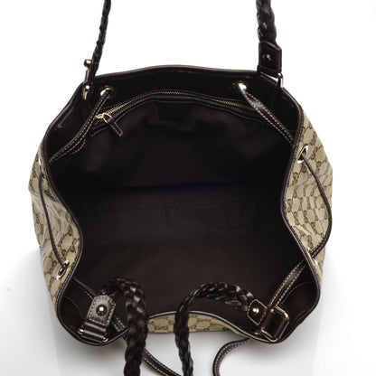 Gucci Monogram Peggy Braided Tote Dark Brown 5 of 7