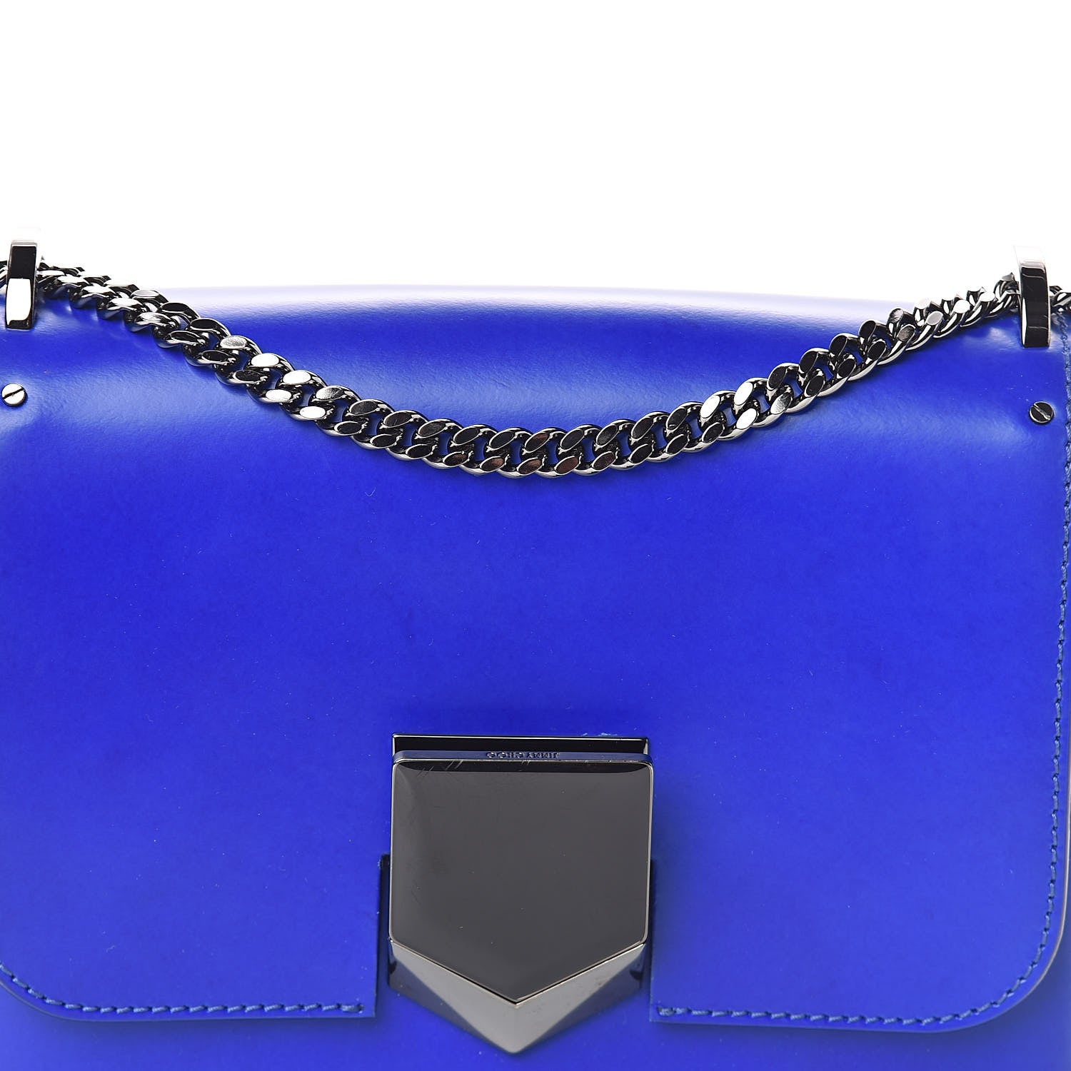 Jimmy Choo Smooth Calfskin Lockett Petite Shoulder Bag Royal Blue 7 of 9