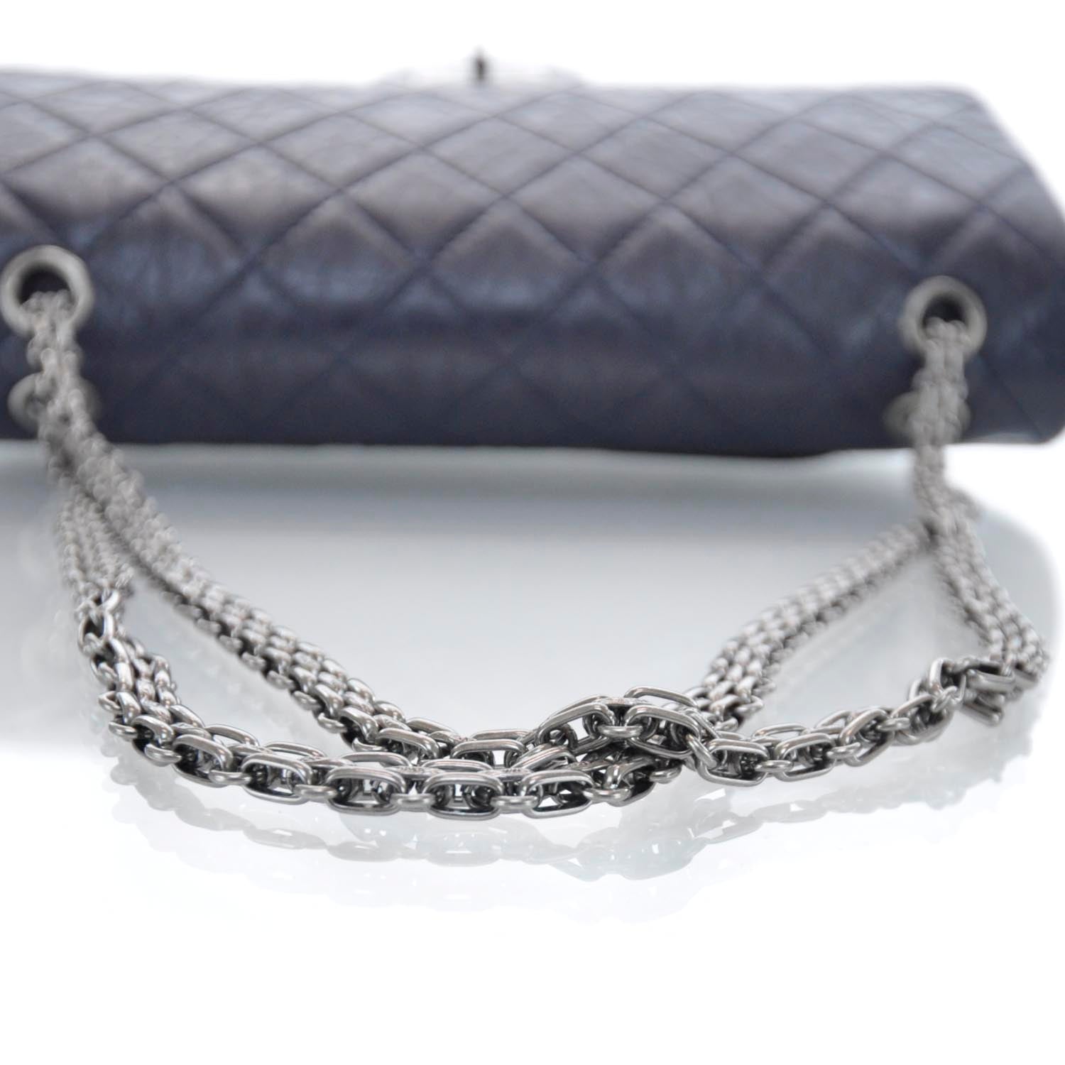 Chanel Aged Calfskin 2.55 Reissue 227 Flap Navy 7 of 9