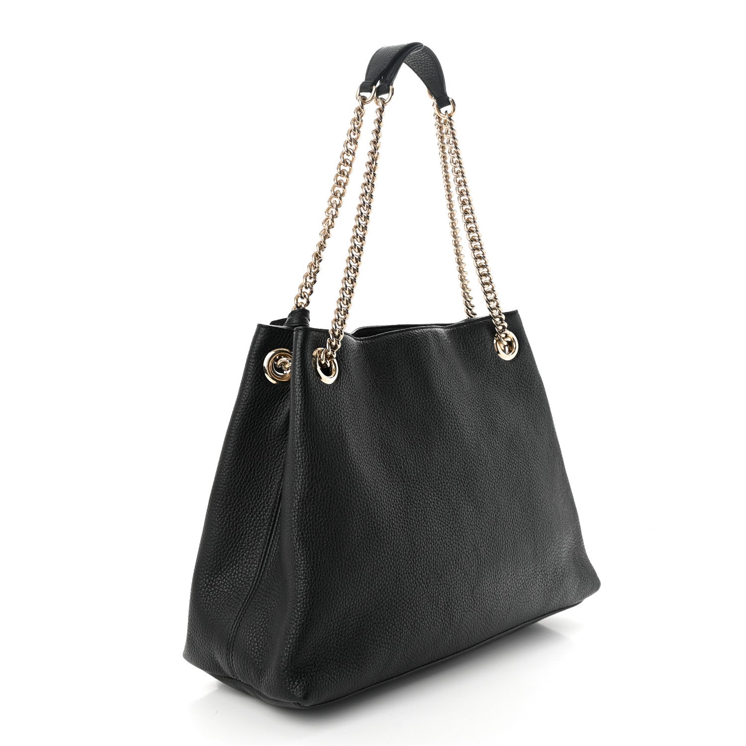 Gucci Pebbled Calfskin Medium Soho Chain Shoulder Bag Black 3 of 10