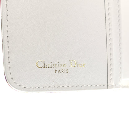 Christian Dior Calfskin Caro Freesia Zipped Wallet White Multicolor 6 of 10