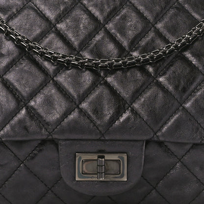 Chanel Metallic Aged Calfskin Quilted 2.55 Reissue 227 Flap So Black 8 of 10