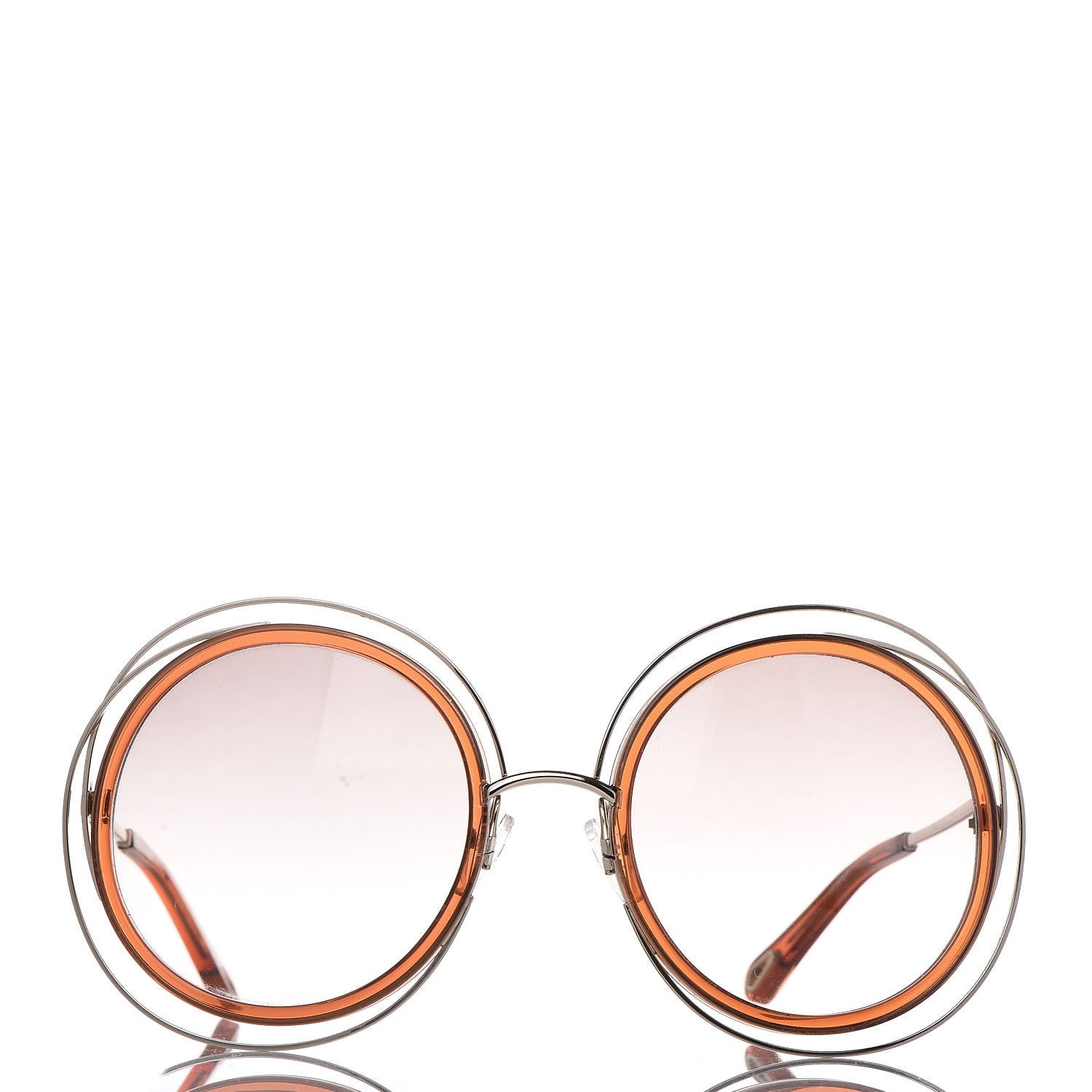 Chloe Oversized Round Carlina Sunglasses CE120S Gold Blonde Havana 2 of 7
