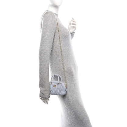 Miu Miu Nappa Matelasse Micro Arcadie Fiordaliso 2 of 9