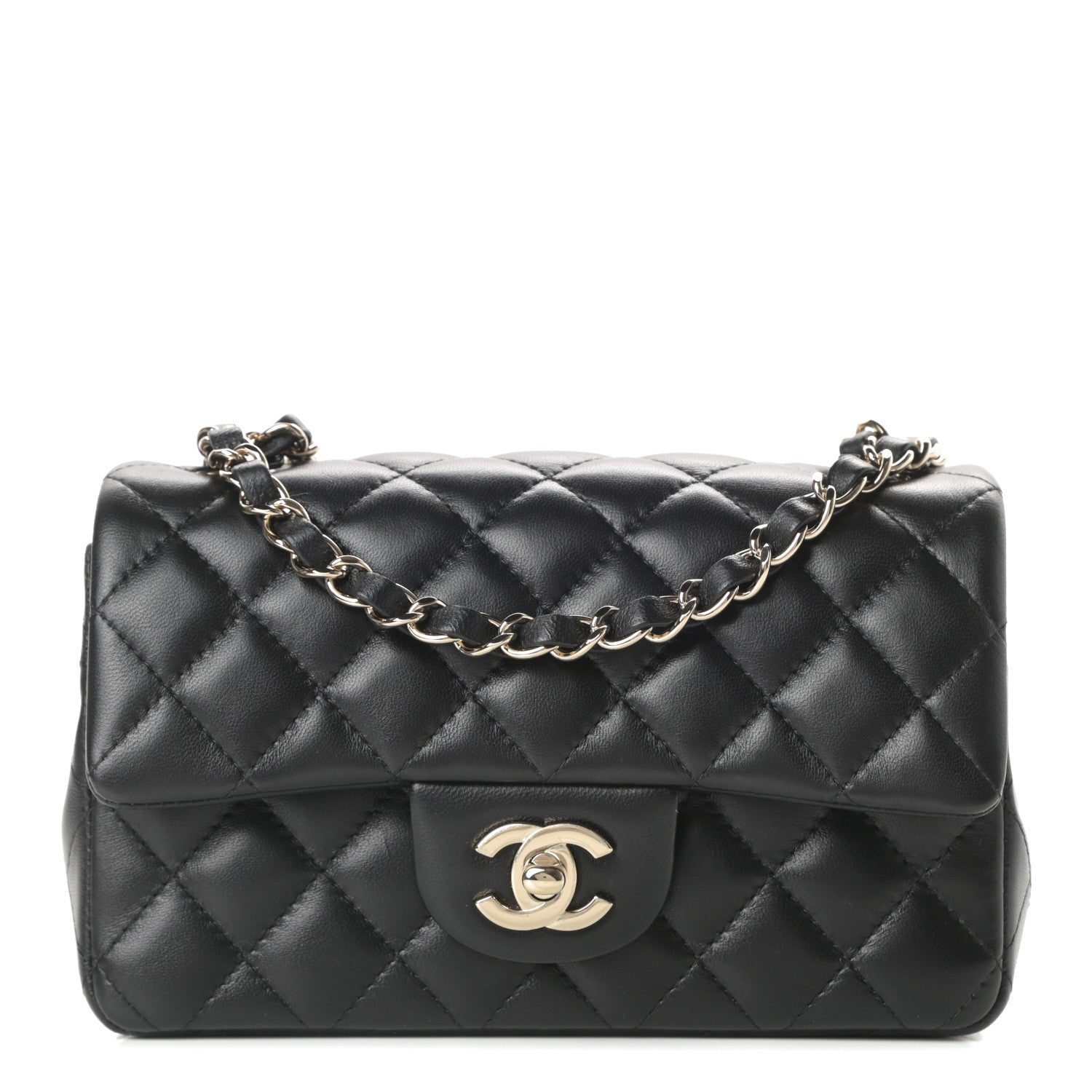 Chanel Lambskin Quilted Mini Rectangular Flap Black 1 of 12