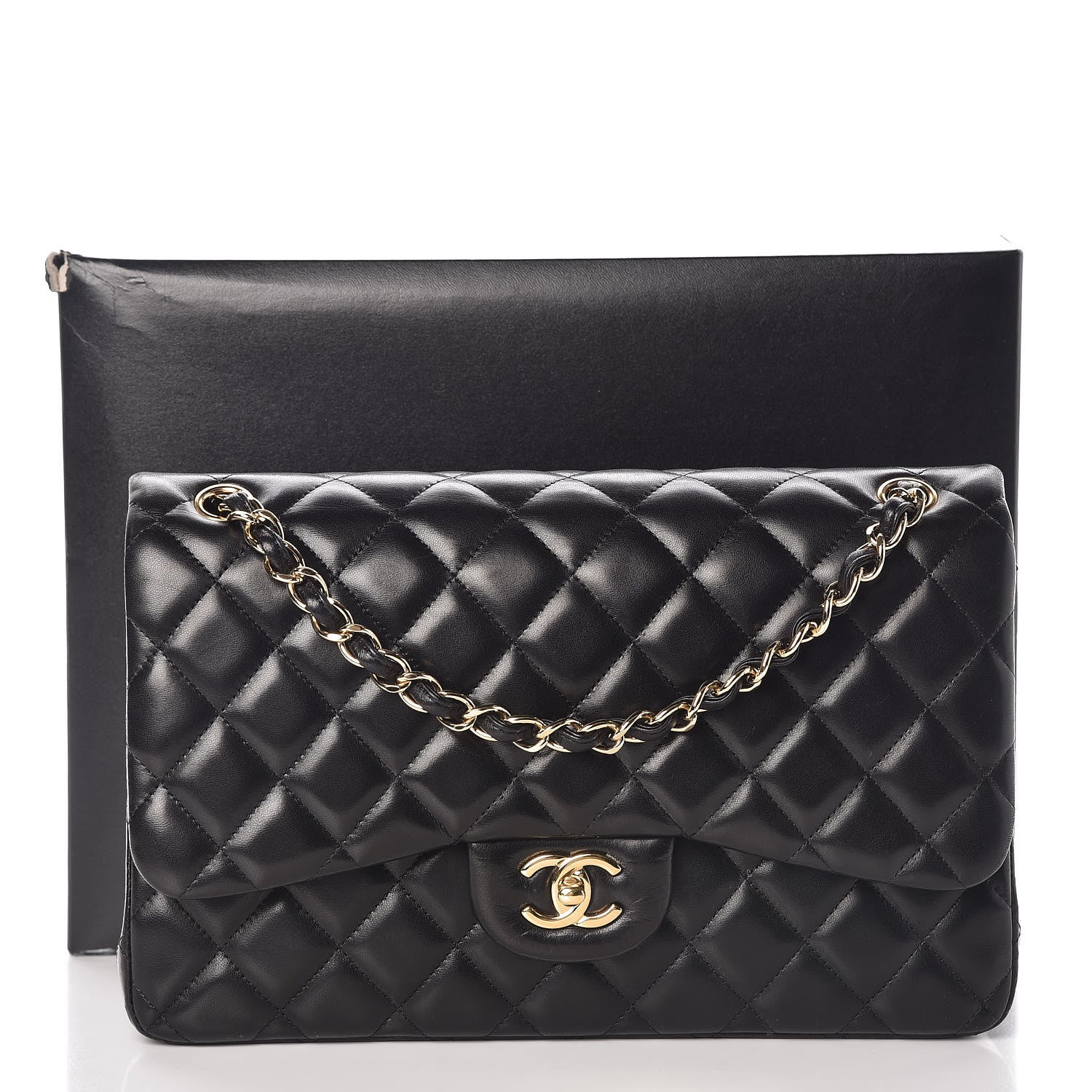 Chanel Lambskin Quilted Jumbo Double Flap Black 10 of 10