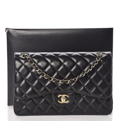 Chanel Lambskin Quilted Jumbo Double Flap Black 10 of 10