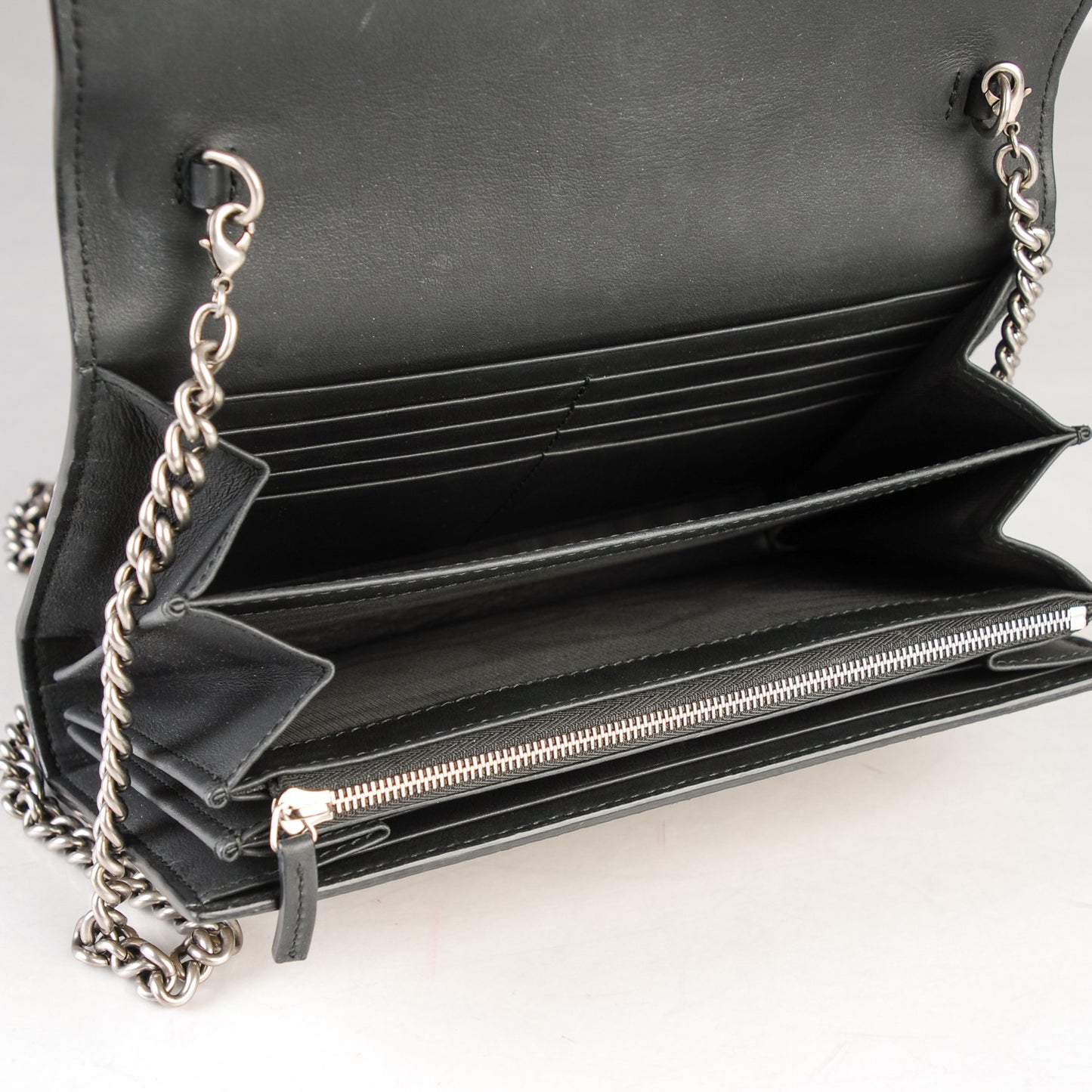 GG Supreme Monogram Mini Dionysus Chain Wallet Beige Black