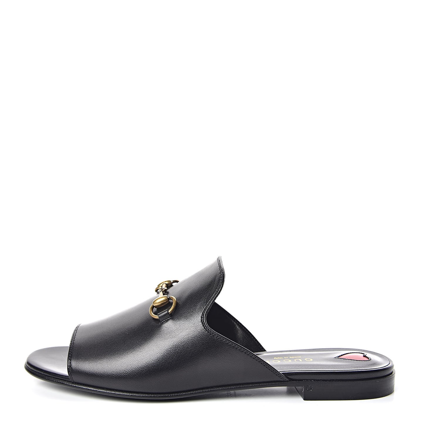 Malaga Kid Horsebit Slide Sandals 38 Black